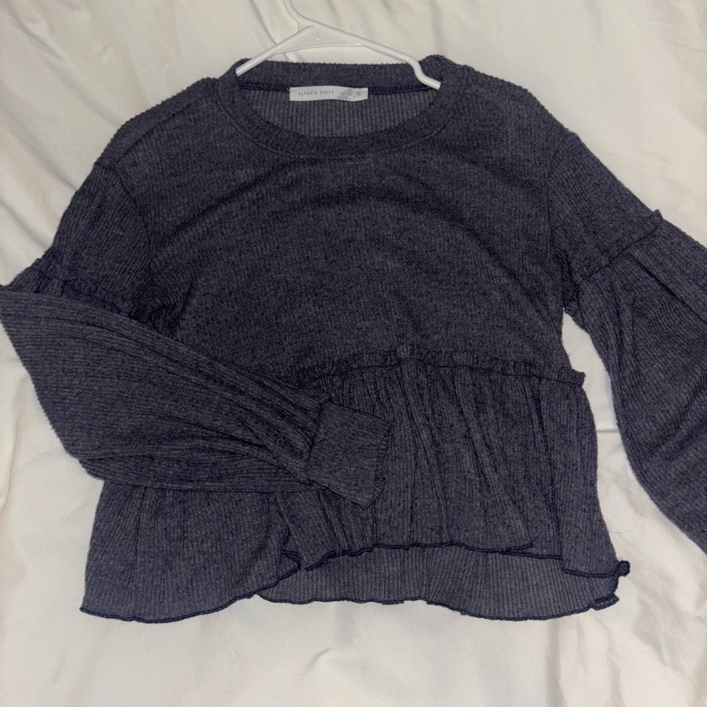 Altar’d State Navy Long Sleeve Top